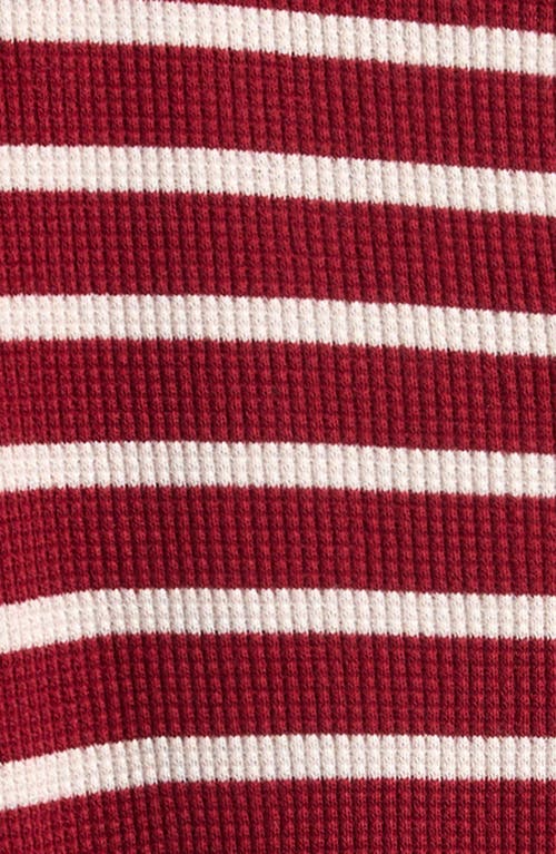 Firsts By Petit Lem Scarlet Red Stripe Thermal Fitted Footie Pajamas In Multi
