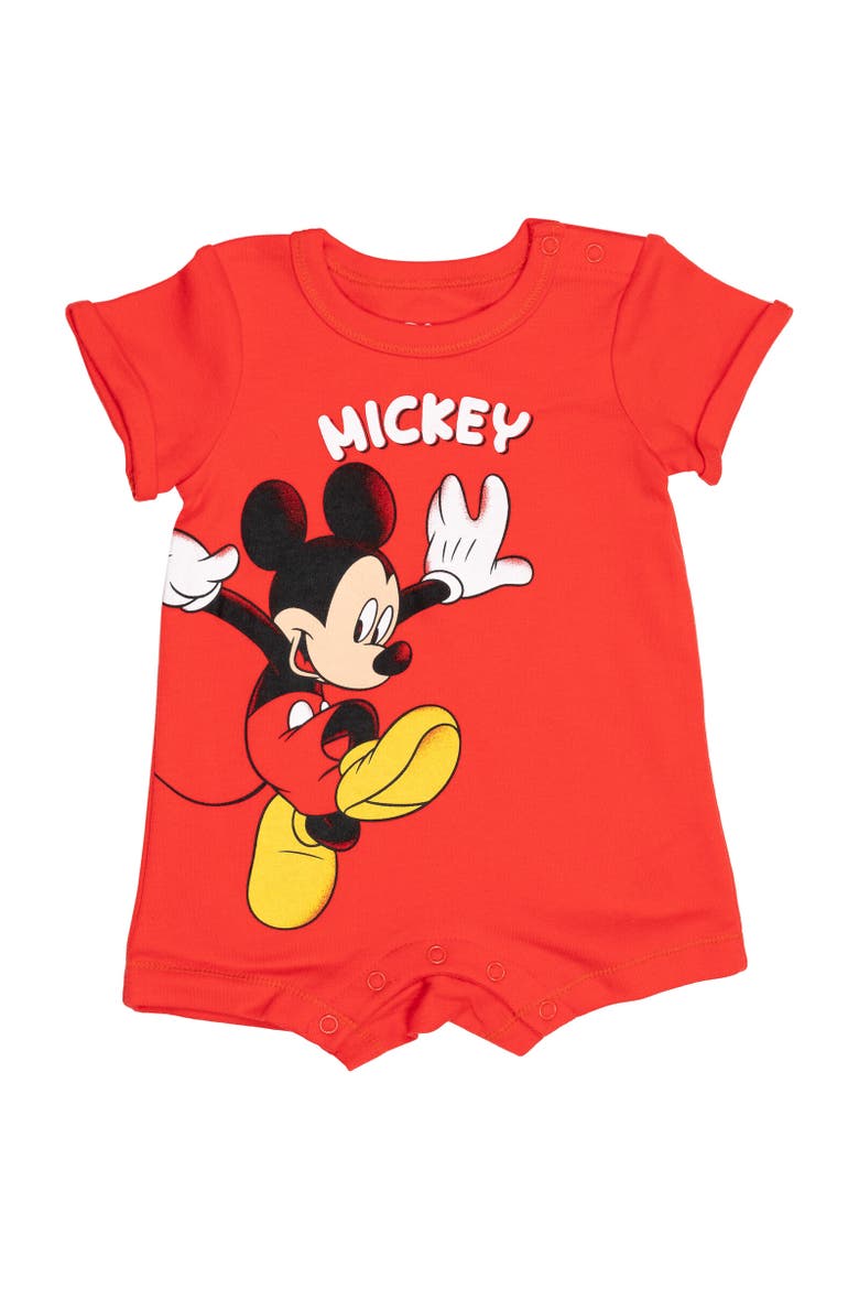 Mickey Mouse 2-Piece Romper and Bucket Hat Set, Alternate, color, Mickey Crimson Red