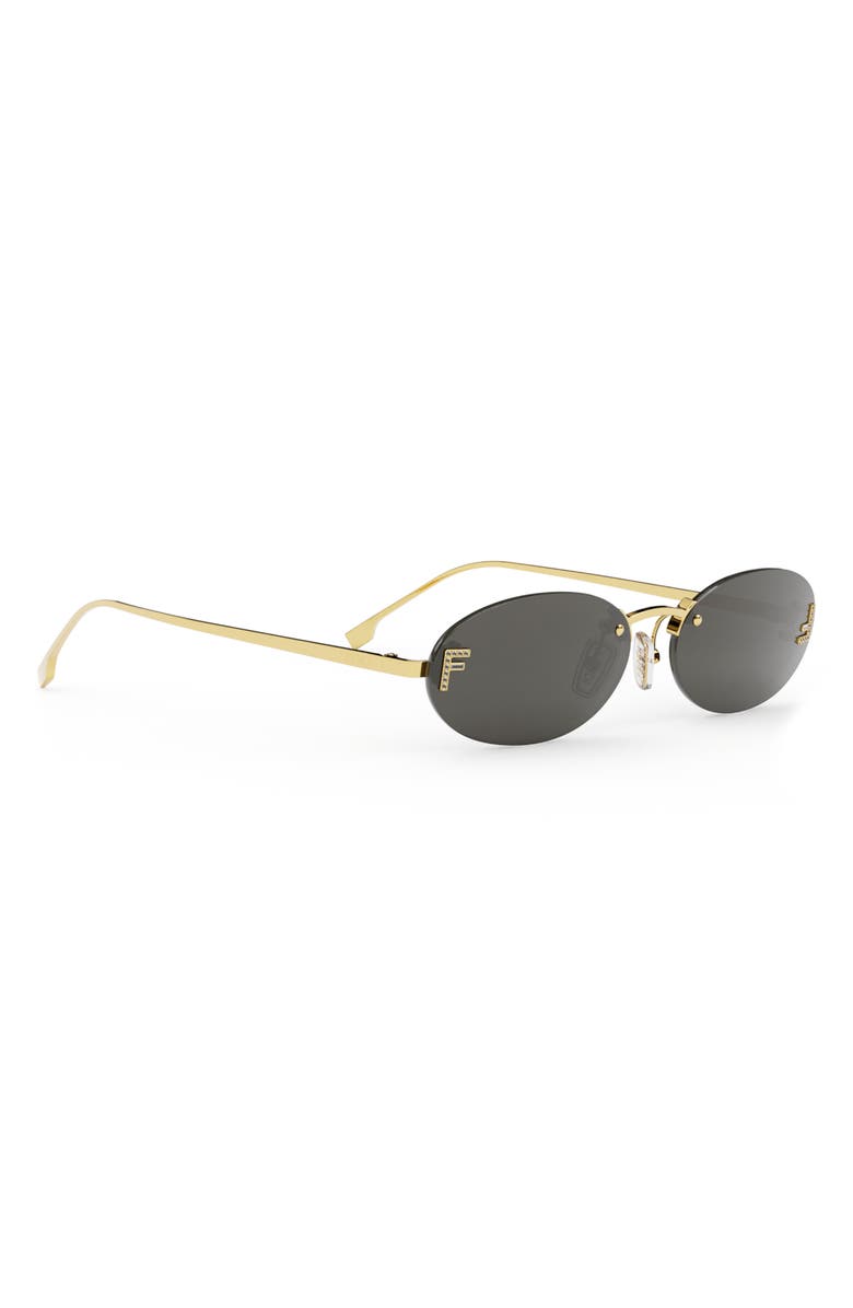 Fendi 'Fendi First 54mm Oval Sunglasses, Alternate, color, Shiny Endura Gold / Smoke