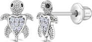 In Season Jewelry Cubic Zirconia Turtle Earrings