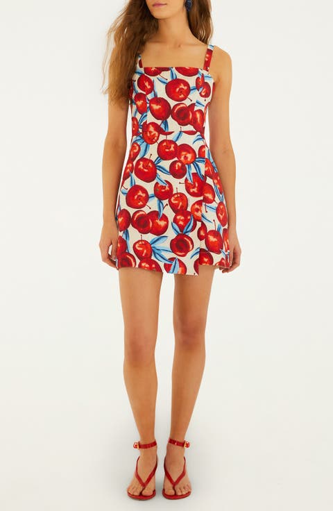 Cherry Blossom Linen Minidress