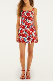 FARM Rio Cherry Blossom Linen Minidress