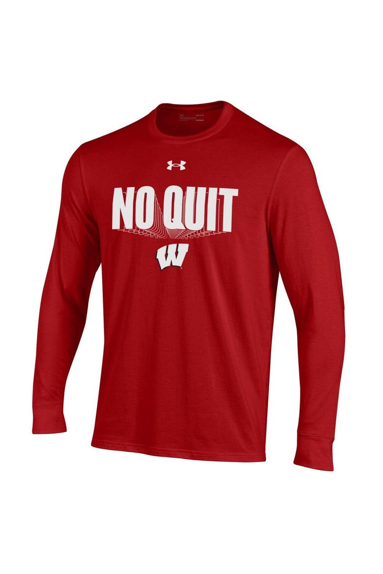 Men's Under Armour Red Wisconsin Badgers Shooter Performance Long Sleeve T-Shirt, Alternate, color, Red