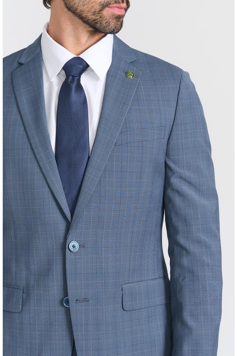 Blue Glen Plaid Wool Blend Suit, Alternate, color, BLUE