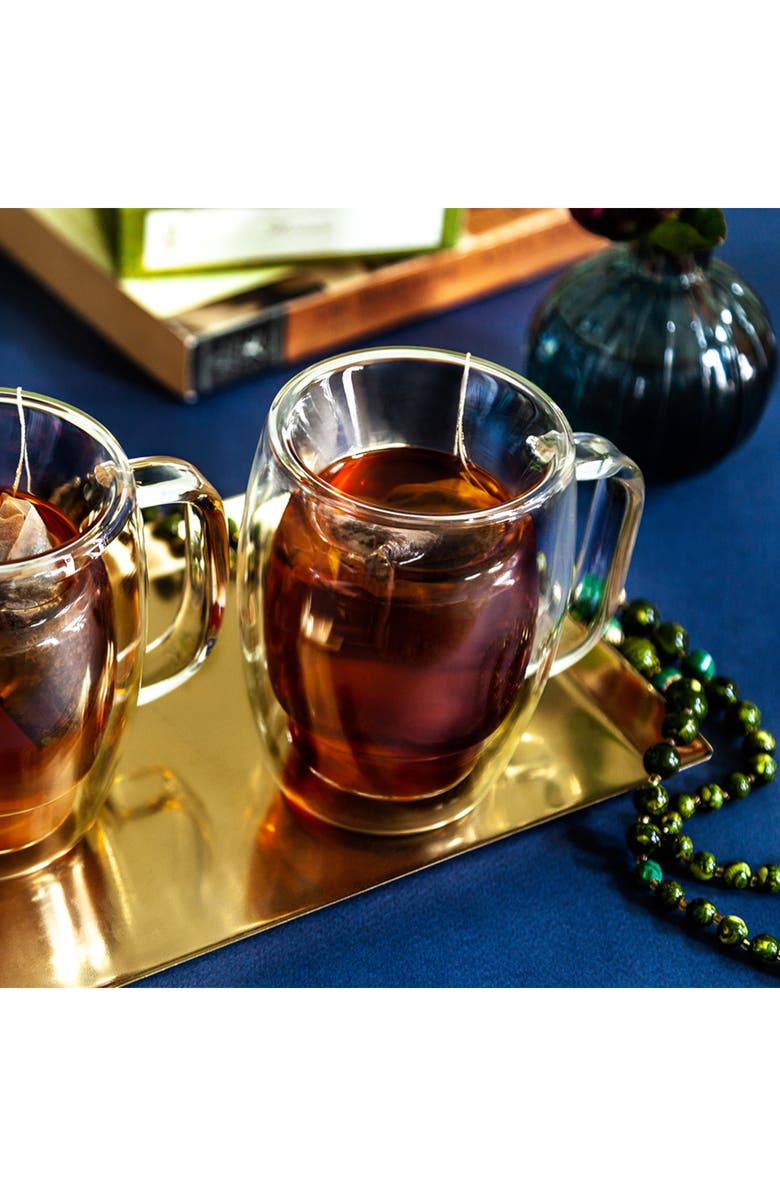 JoyJolt Cadus Double Wall Tea Glass - Set of 2, Alternate, color, Clear