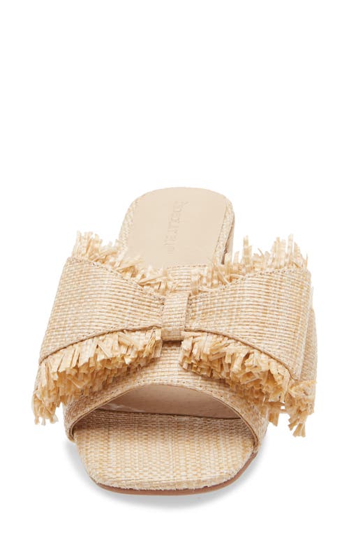 Chocolat Blu Bow Slide Sandal In Natural Raffia