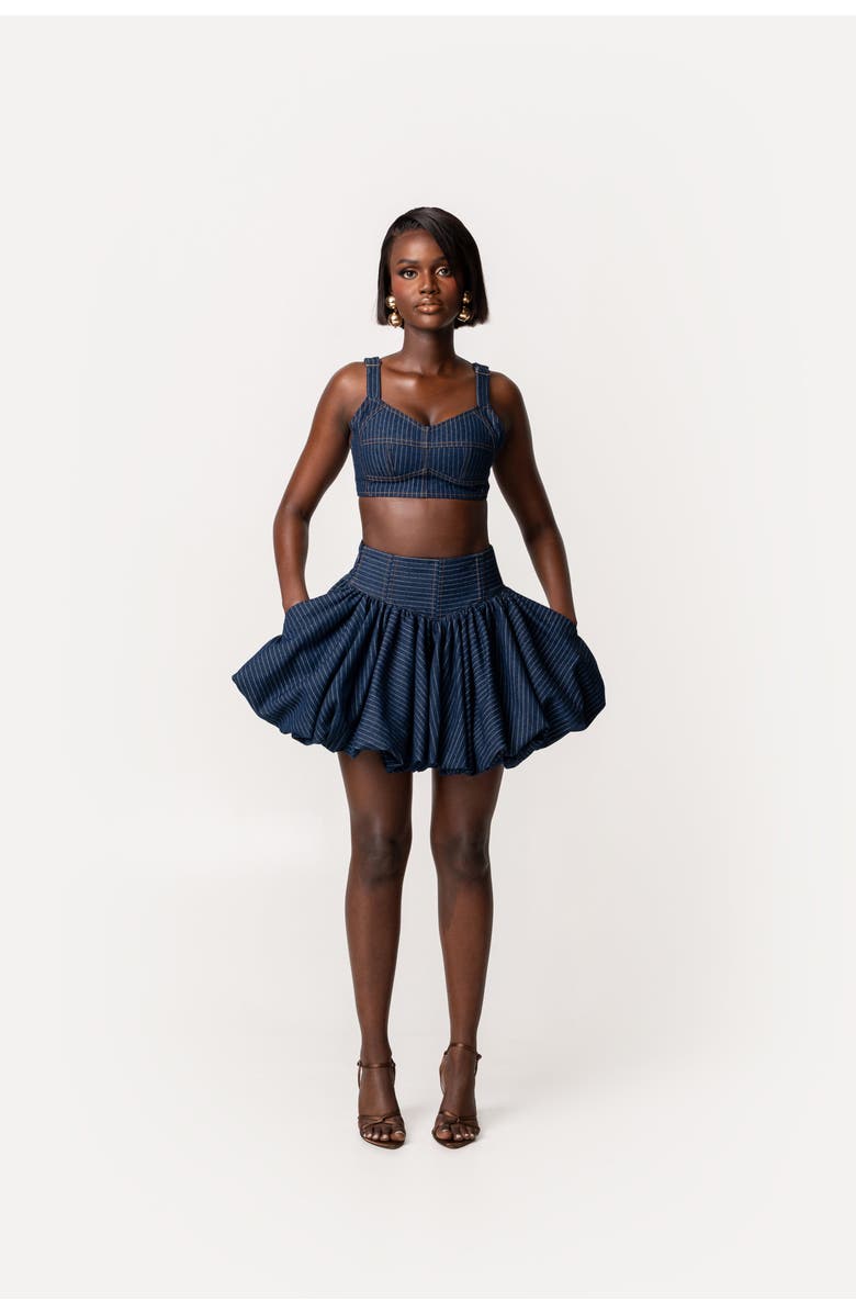 OFUURE Rumi Bubble Mini Skirt, Alternate, color, Denim
