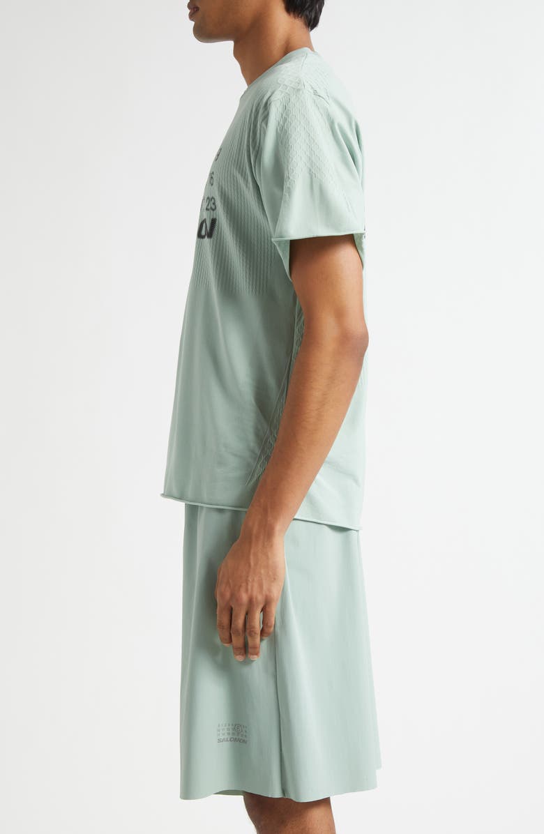 MM6 Maison Margiela x Salomon Numeric Logo Performance T-Shirt, Alternate, color, Jadeite