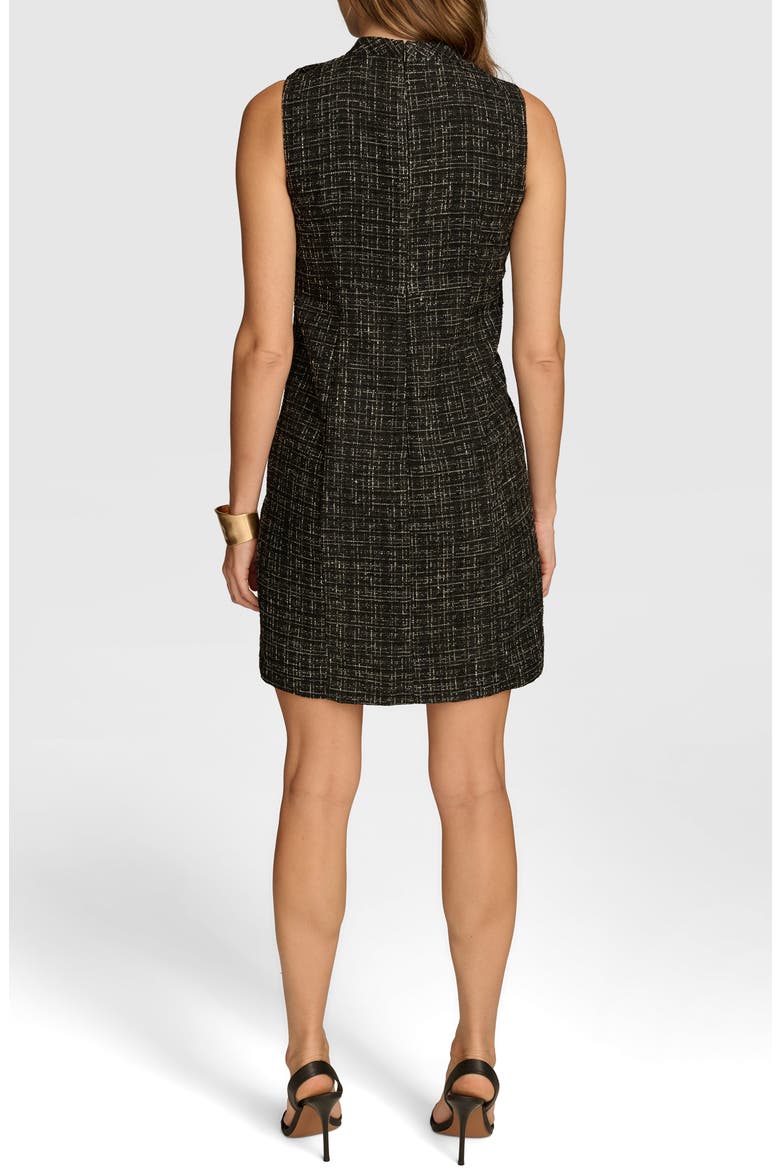 Tweed Sleeveless Sheath Dress, Alternate, color, BLACK/ CREAM