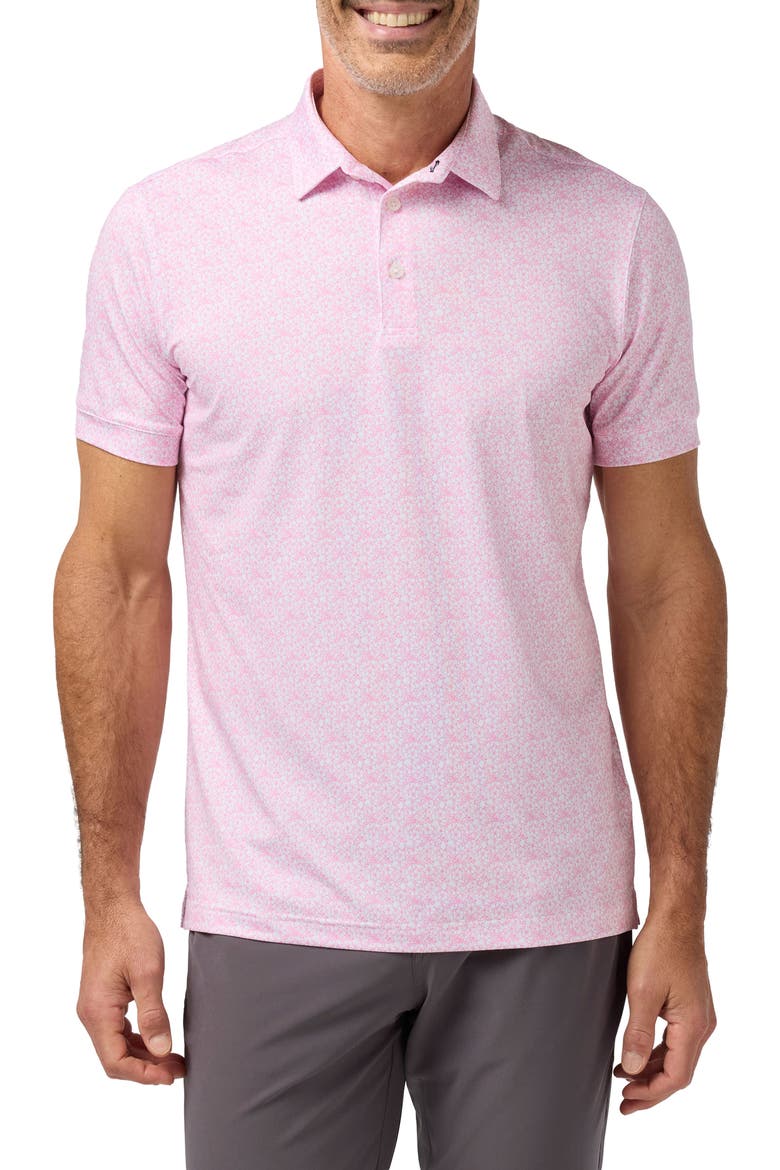 Versa Trim Fit Performance Golf Polo, Main, color, PINK AZALEAS OUTLINE