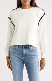rag & bone Blanket Stitched Crop Sweatshirt
