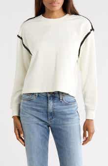 rag & bone Blanket Stitched Crop Sweatshirt