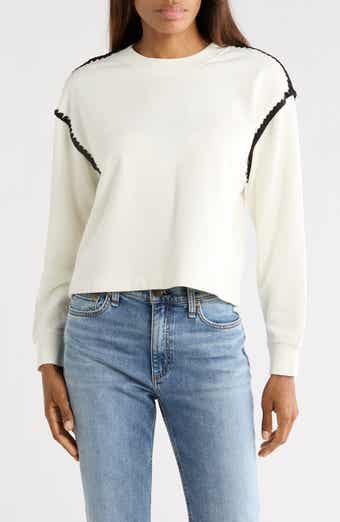 rag & bone Blanket Stitched Crop Sweatshirt