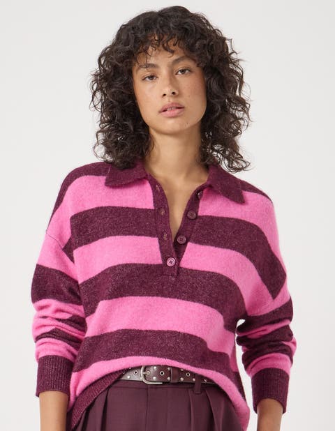Drew Wool Blend Relaxed Rugby Sweater