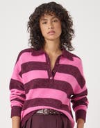 Hush Drew Wool Blend Relaxed Rugby Sweater