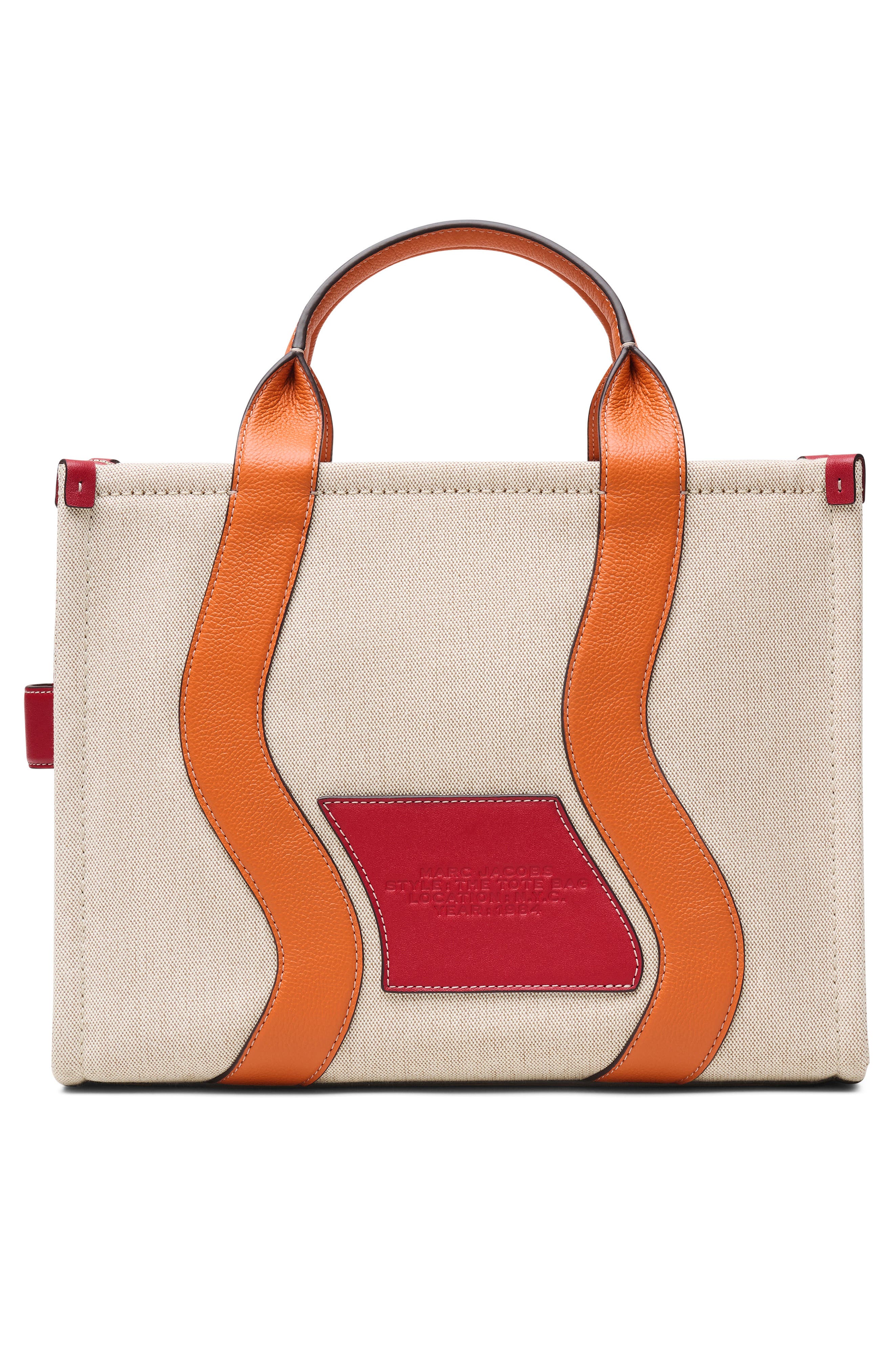 Marc Jacobs The Wavy Canvas Medium Tote, Alternate, color, Beige/Orange