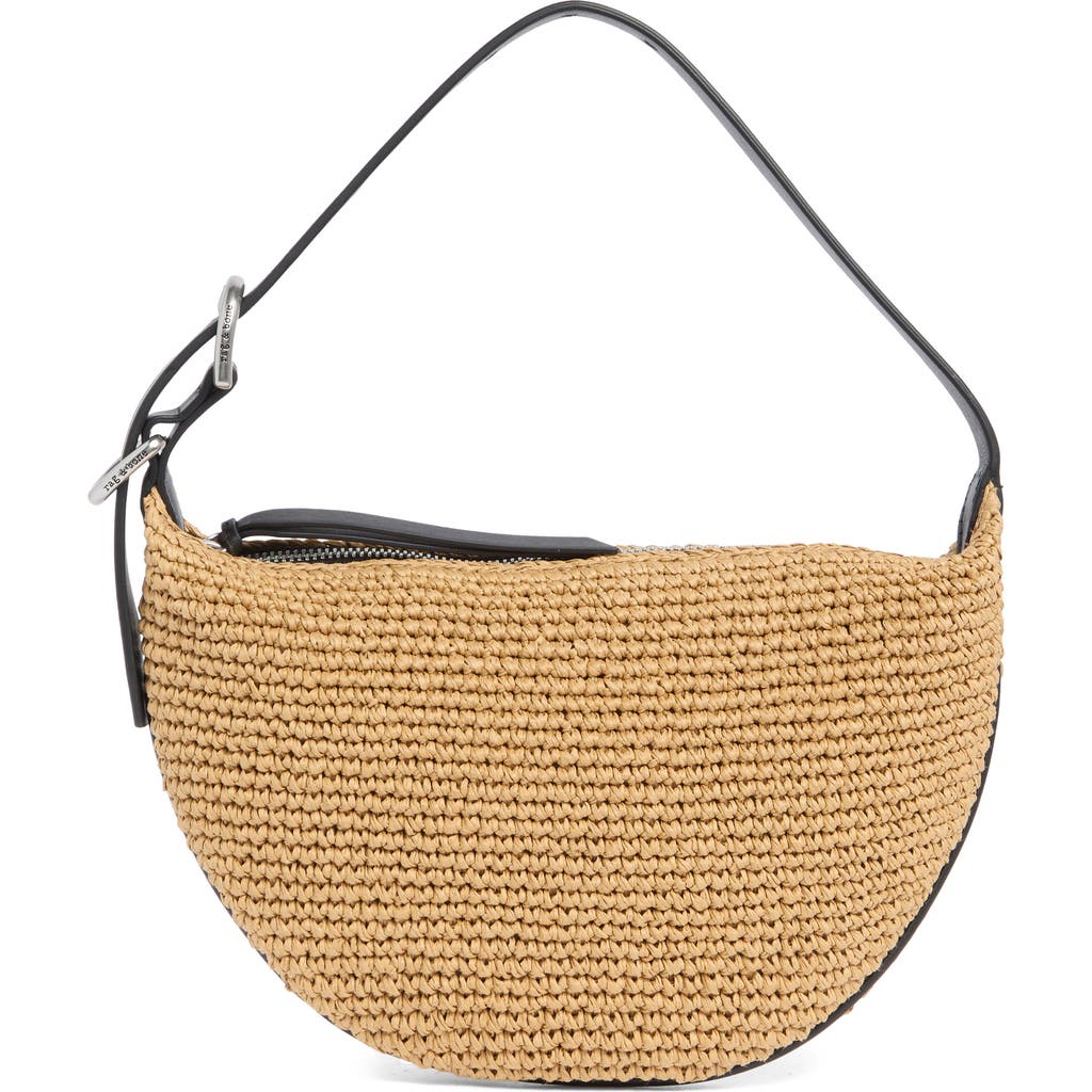 Rag & Bone Small Mercer Woven Straw Hobo Bag In Natural