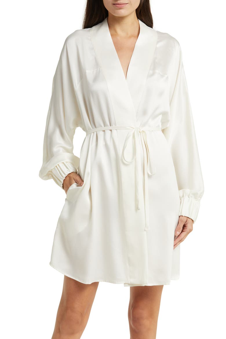 Washable Silk Robe, Main, color, TRANQUIL WHITE