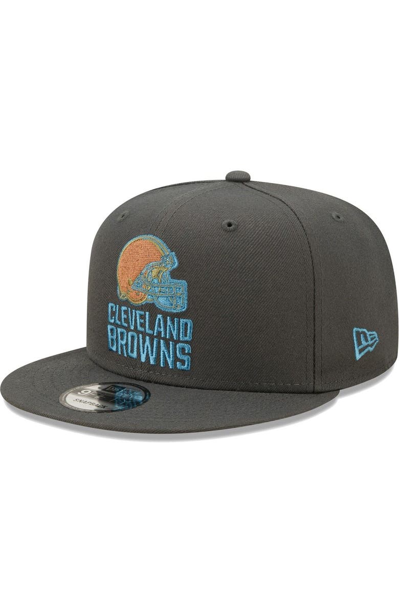 New Era Men's New Era Graphite Cleveland Browns Color Pack Multi 9FIFTY Snapback Hat, Main, color,