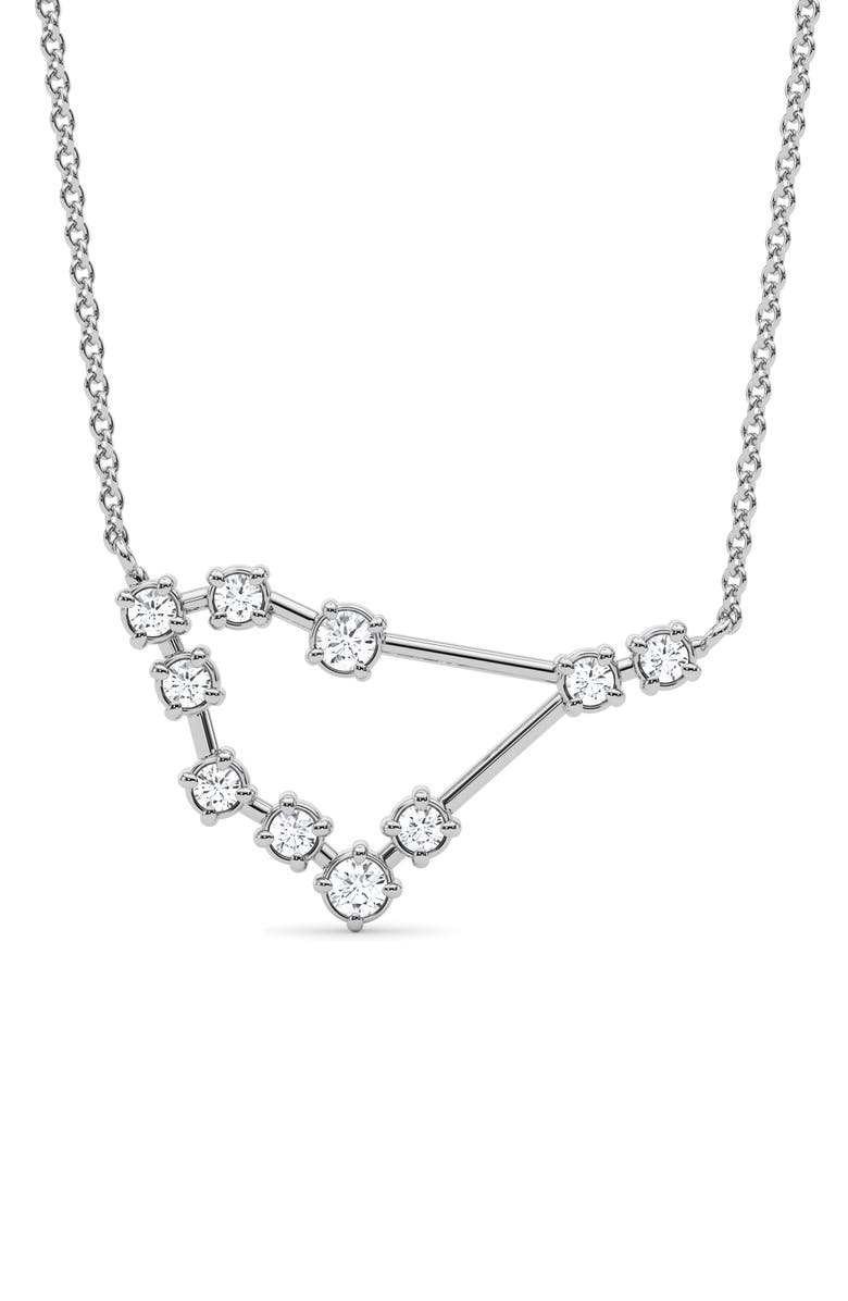 HauteCarat Capricorn Constellation Lab Created Diamond Necklace, Main, color, 18K White Gold