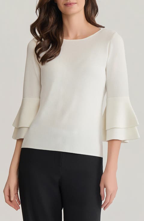 Double Flare Sleeve Sweater (Regular & Petite)