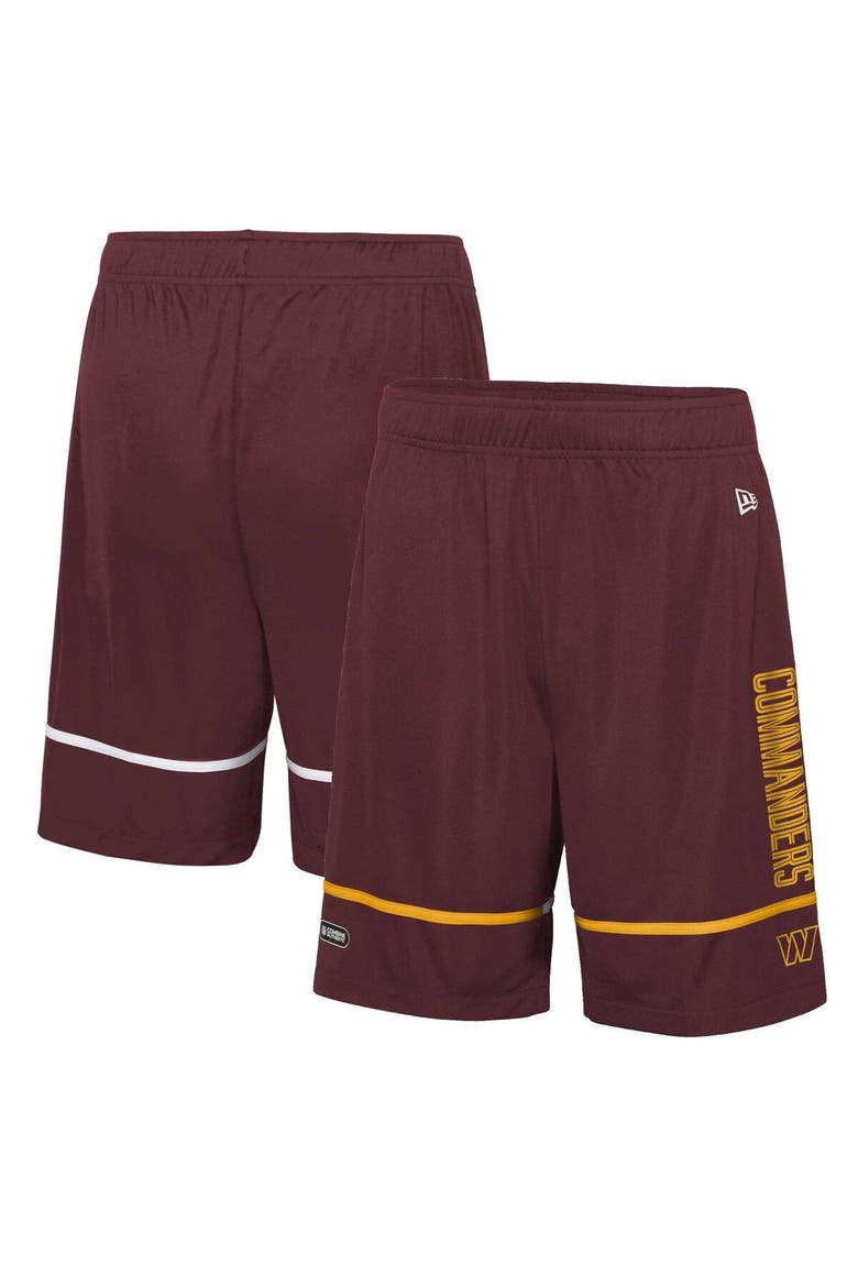 Men's New Era Burgundy Washington Commanders Combine Authentic Rusher Training Shorts, Main, color, Burgundy