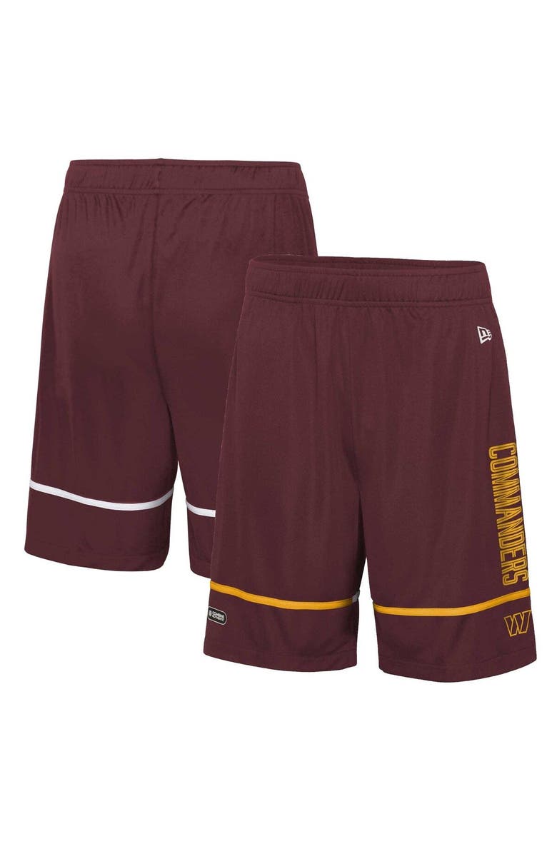 New Era Men's New Era Burgundy Washington Commanders Combine Authentic Rusher Training Shorts, Main, color, 