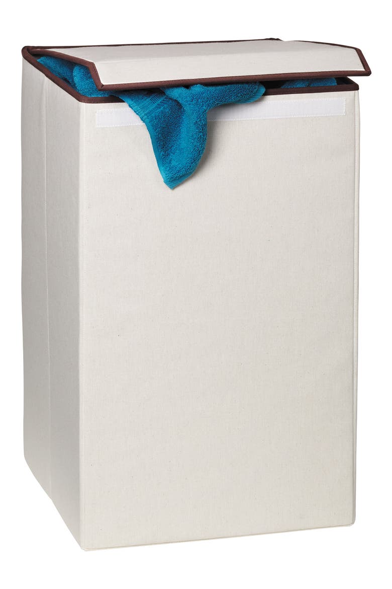 Collapsible Square Hamper, Alternate, color, NATURAL