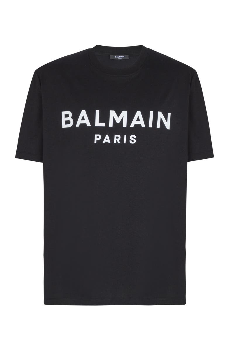 Balmain Printed cotton T-shirt, Alternate, color, Black