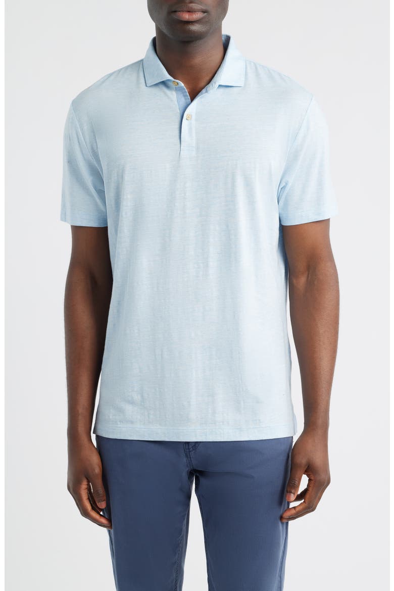 Starnes Heathered Cotton Blend Polo, Main, color, ZEN