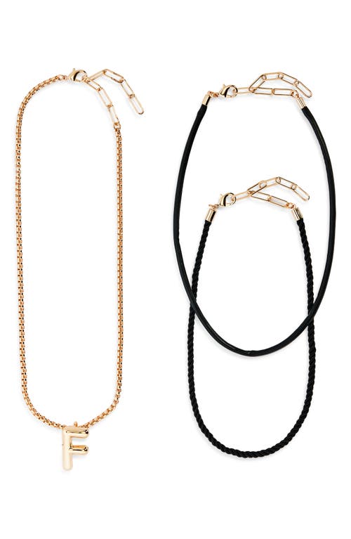 Open Edit Set Of 3 Interchangeable Initial Pendant Necklaces