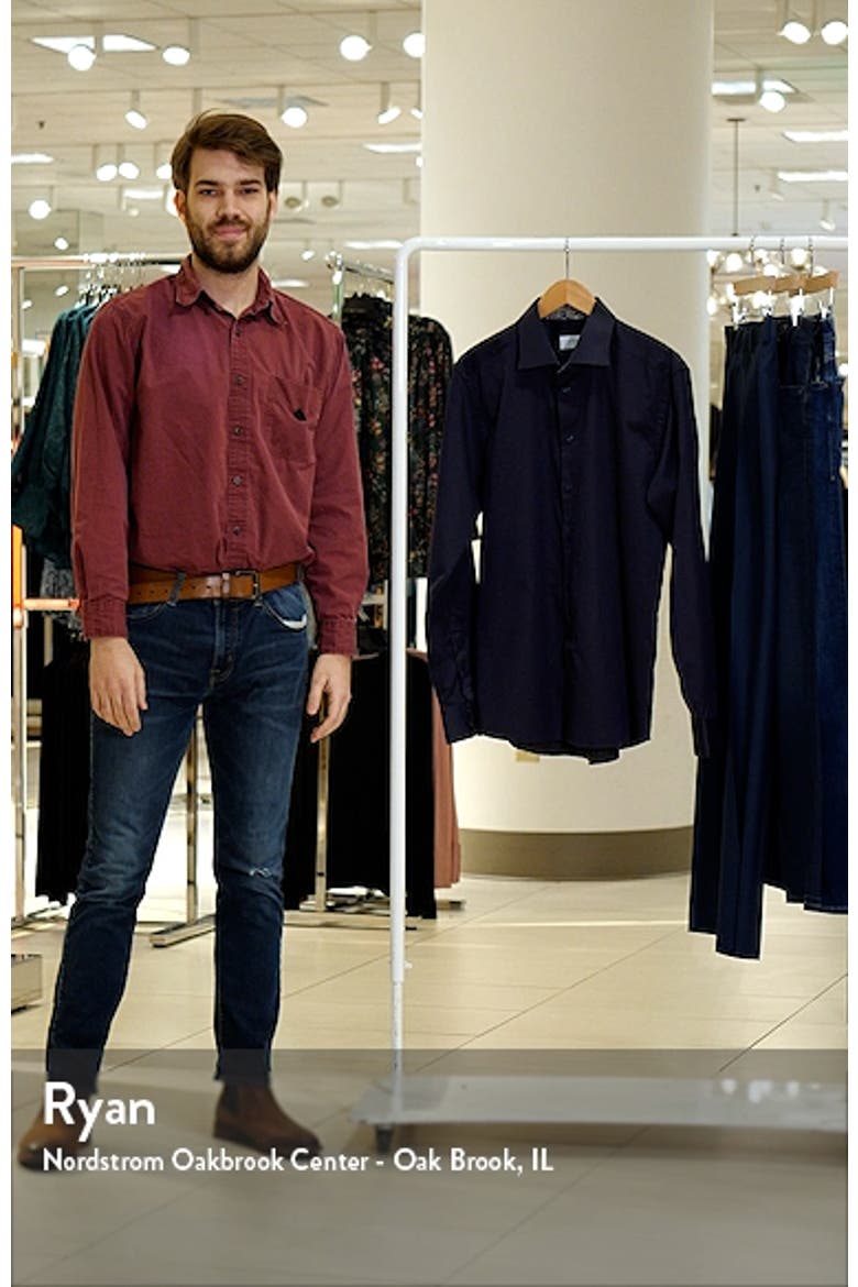 Slim Fit Paisley Detail Twill Dress Shirt video