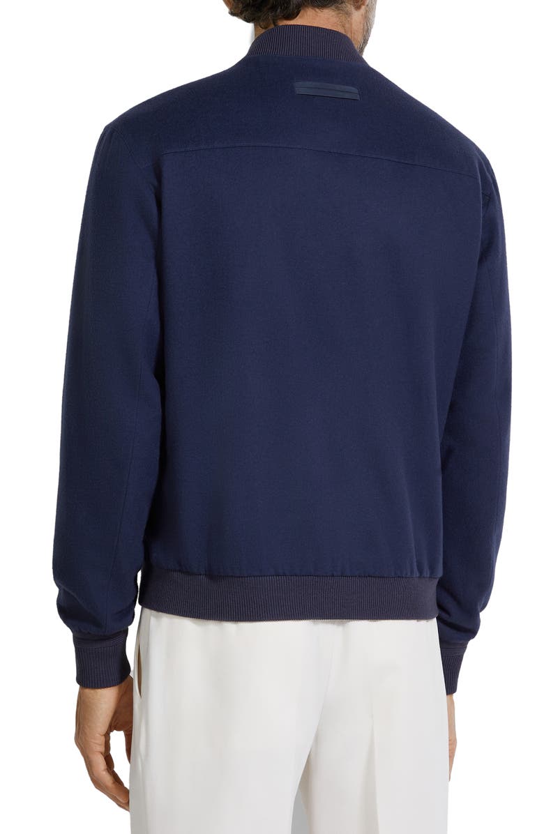 ZEGNA Water Repellent Elements Oasi Cashmere Bomber Jacket, Alternate, color, Ink Blue