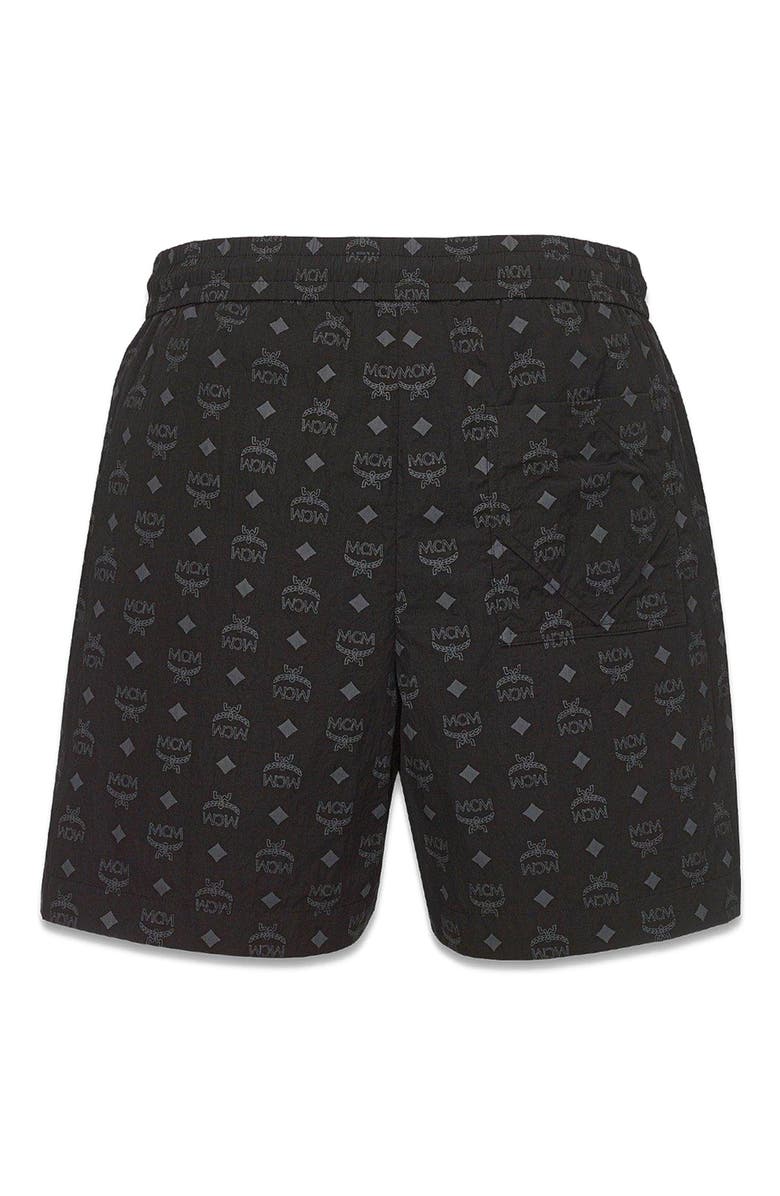 MCM Monogram Print Shorts in ECONYL<sup>®</sup>, Alternate, color, Black