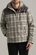 Hunter Colton Plaid Printed Mixed Media Jacket