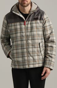 Hunter Colton Plaid Printed Mixed Media Jacket