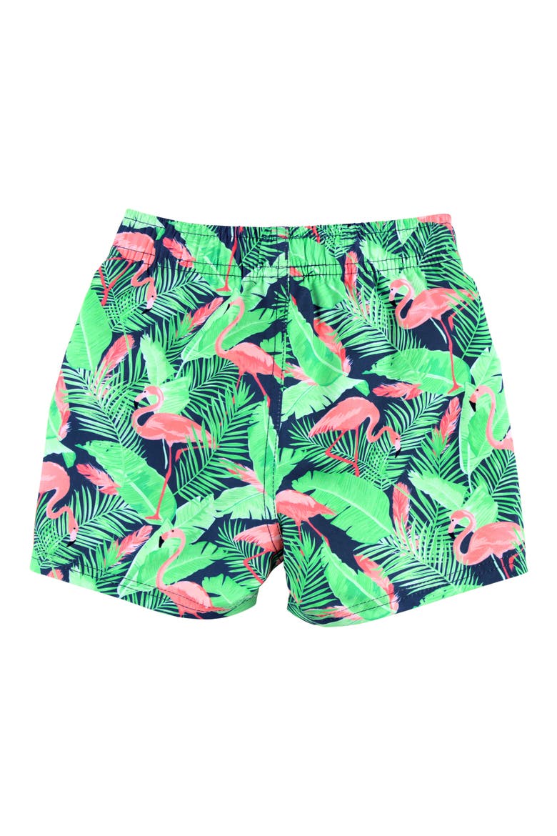 Kids' Flamingo Print Swim Trunks, Alternate, color, FLAMINGO FRENZY