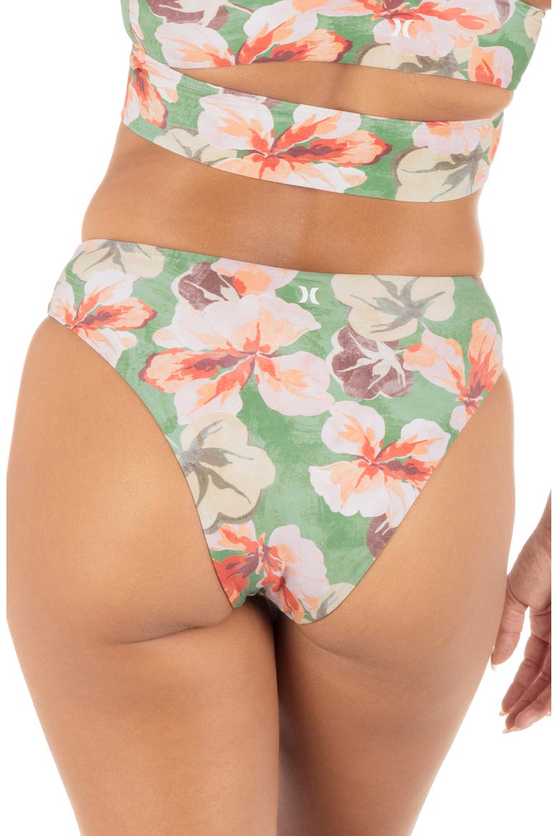 Gingko Cloud Bikini Bottom, Alternate, color, SEAFOAM PINK FLORAL