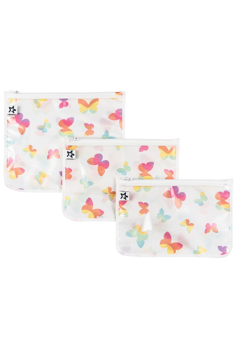 Airline Compliant Toiletry/Cosmetics Travel Bags, 3-Pack, Main, color, Butterflies