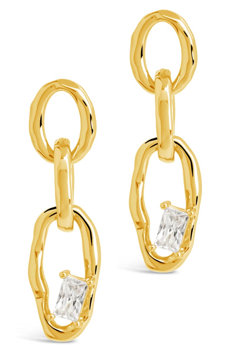 Sterling Forever Estelle CZ Link Drop Earrings, Main, color,