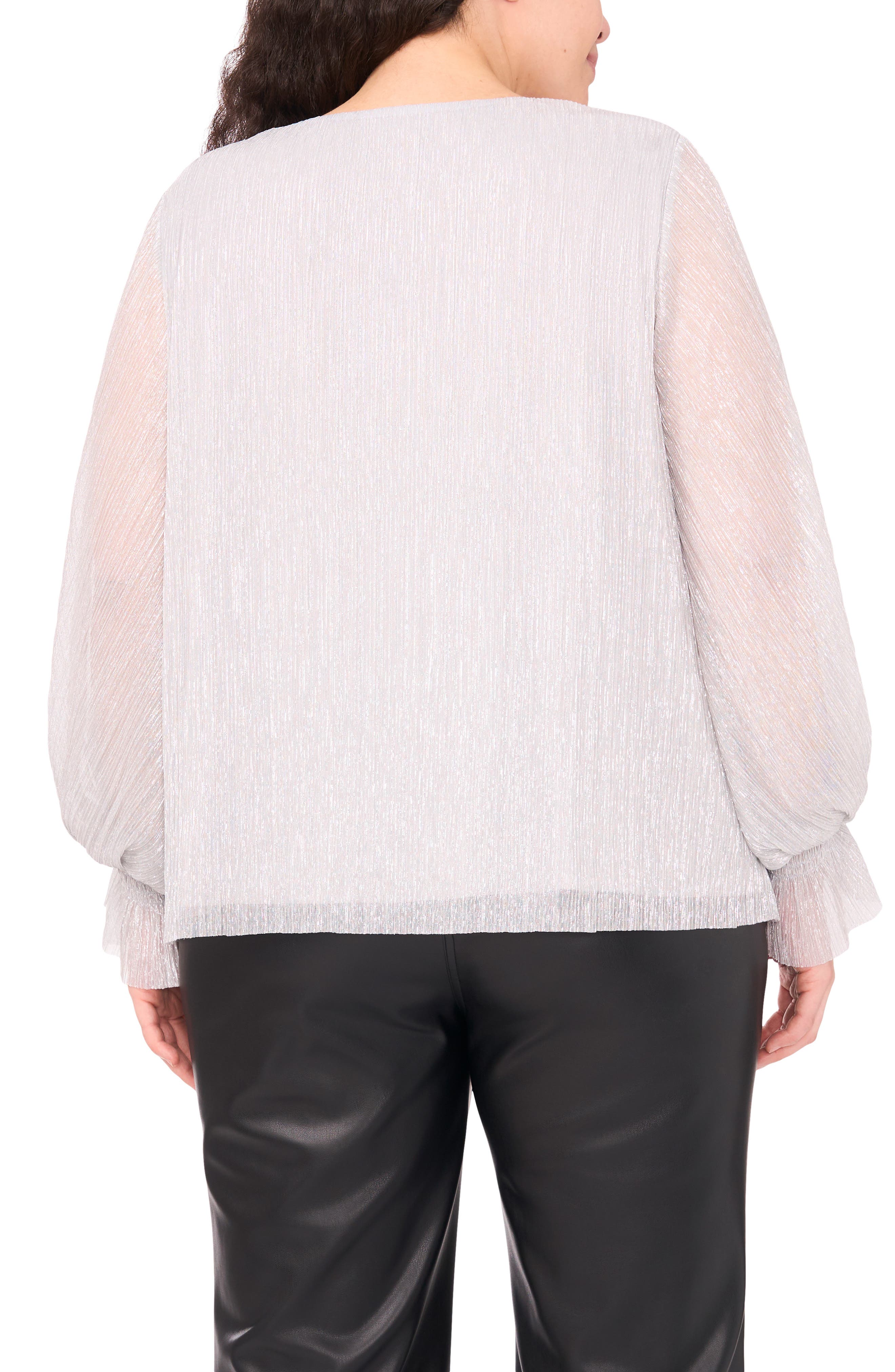 Metallic V-Neck Top - image 2