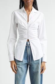 Alexander Wang Ruched Knit Zip Top