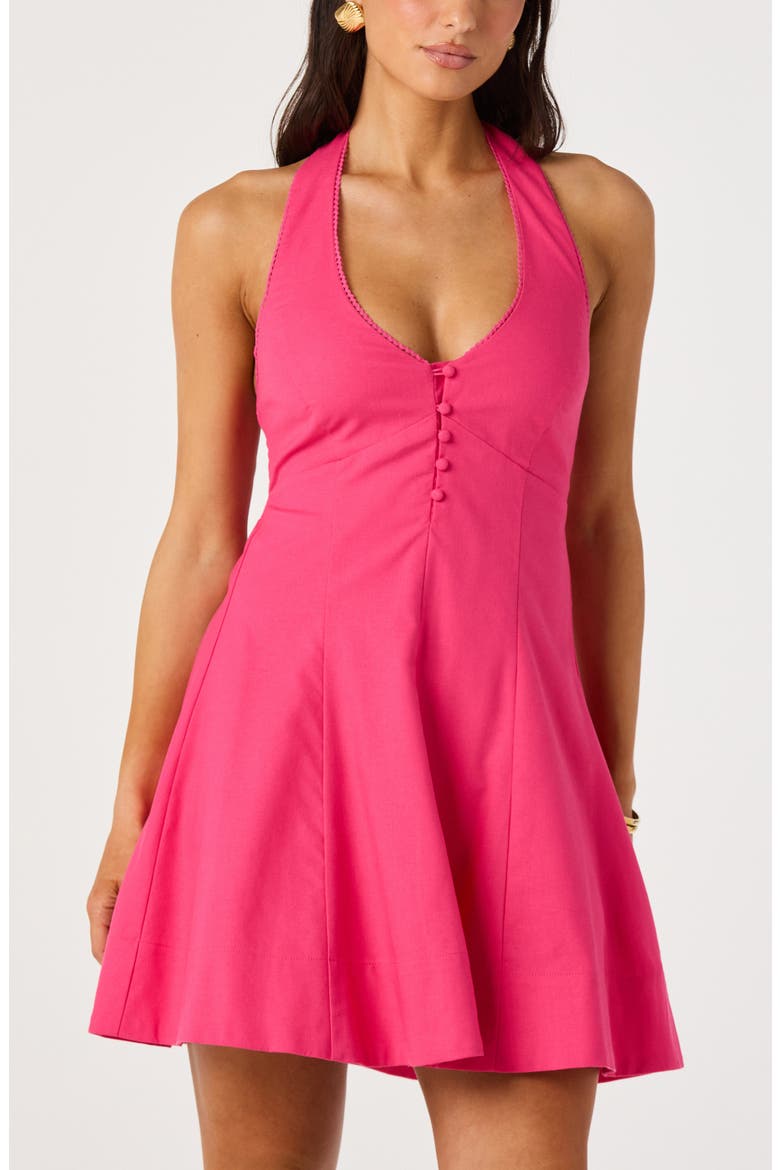 Esme Halter Minidress, Alternate, color, FUCHSIA