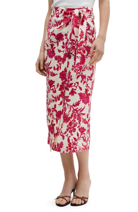 Floral Wrap Midi Skirt