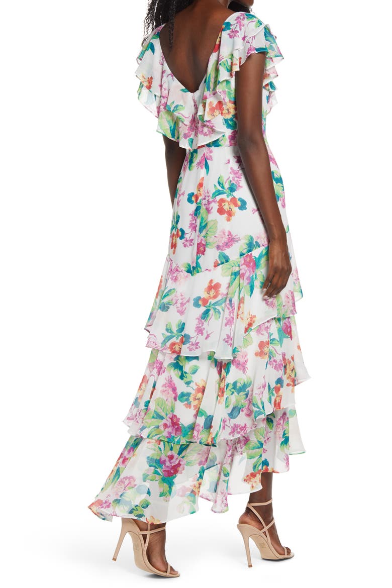 Chelsea Tiered Ruffle Maxi Dress, Alternate, color, IVORY TROPICAL