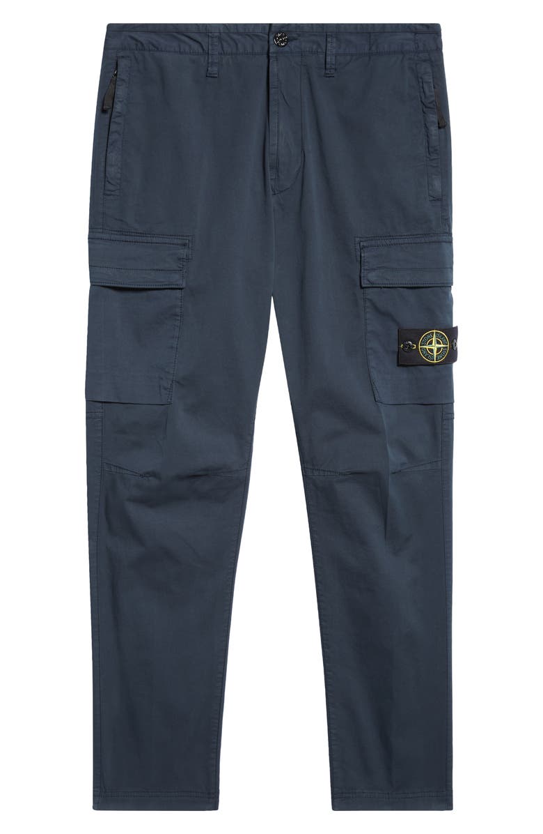 Stone Island Stretch Cotton Cargo Trousers, Alternate, color, Navy Blue