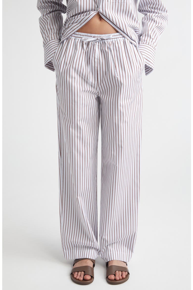 Cisco Stripe Cotton Poplin Drawstring Pants, Main, color, DARK RED/ LIGHT BLUE