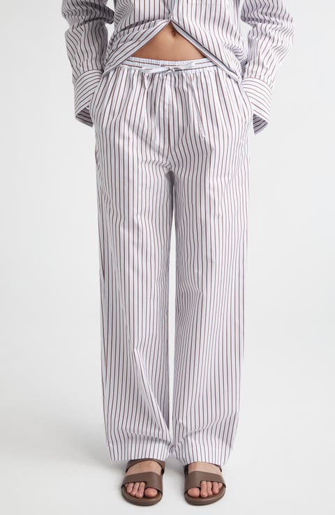 Cisco Stripe Cotton Poplin Drawstring Pants