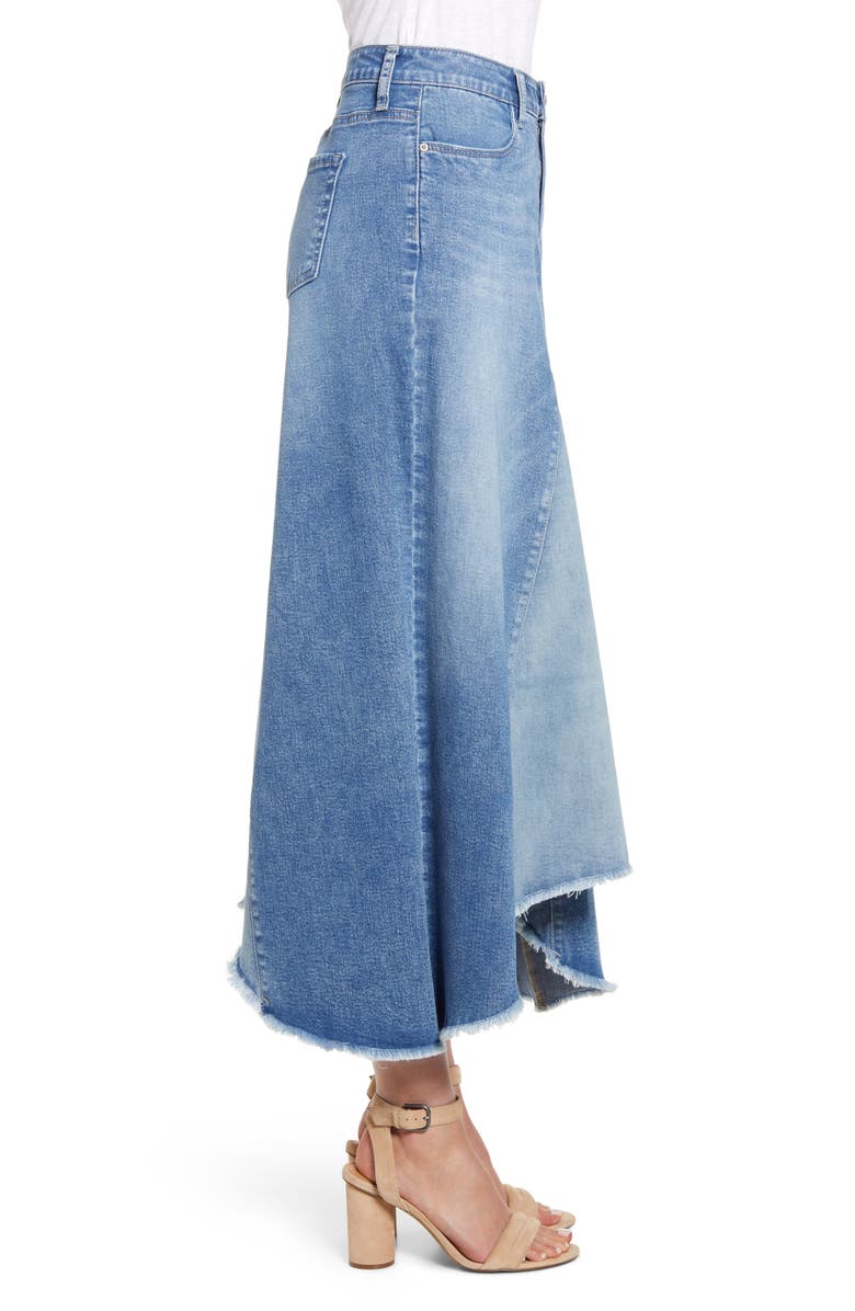 Wash Lab Denim Pieced Denim Midi Skirt, Alternate, color, Two Tone Sky