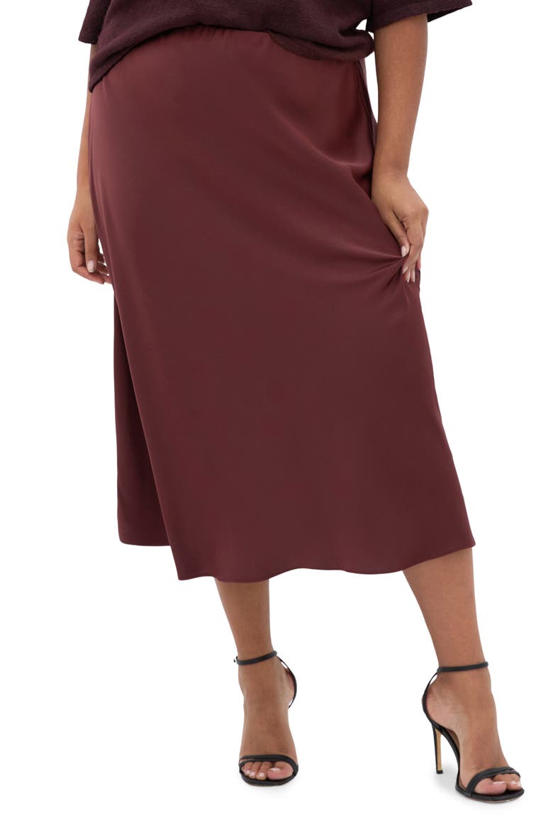 Miranda Midi Skirt, Main, color, CHOCOLATE CHERRY